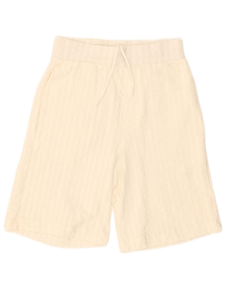 Pantaloni scurți sport pentru bărbați Zara mici, bumbac cu dungi alb