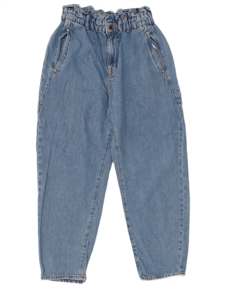 Blugi cu talie înaltă ZARA pentru femei, crop, cu talie înaltă, EU 38 Mici W28 L25 Albastru