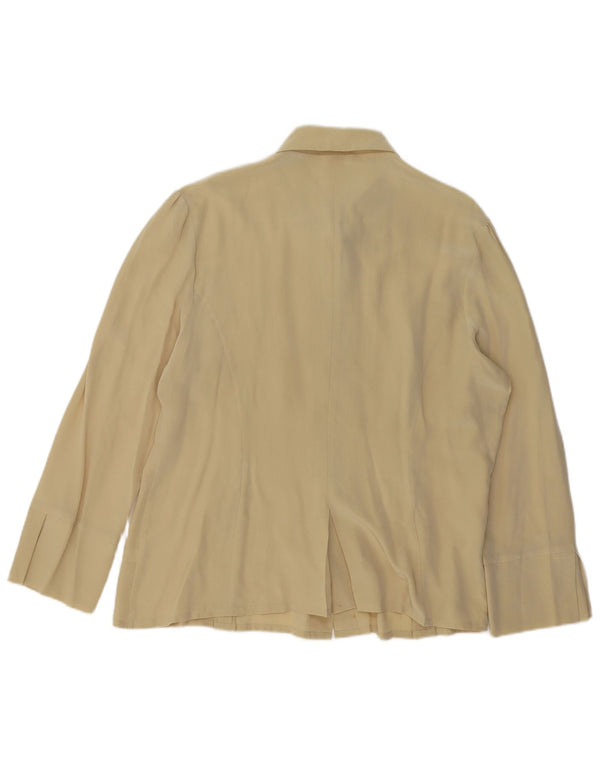CHERIE Womens Shirt Blouse IT 50 XL Khaki Silk