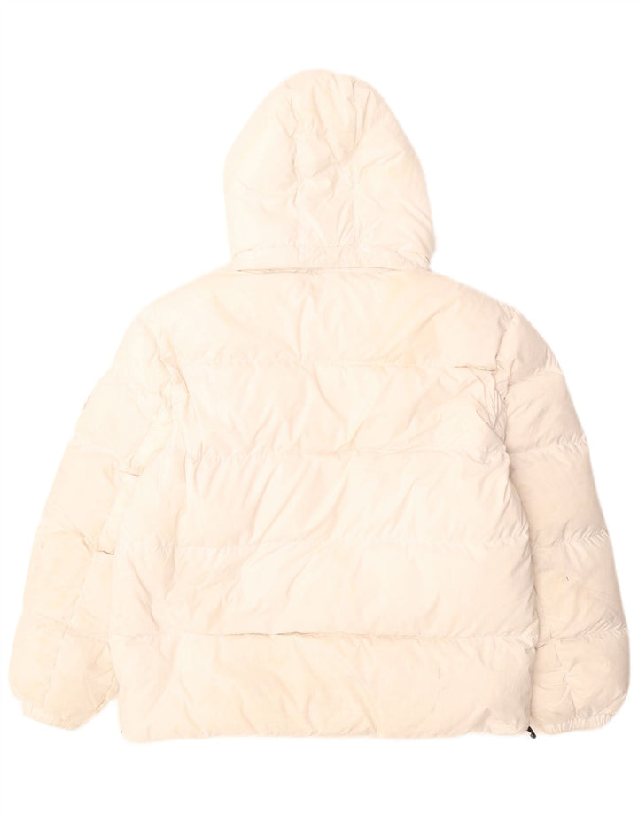 Jachetă căptușită cu grafică pentru bărbați Tommy Hilfiger UK 40, mare, alb, bloc de culoare