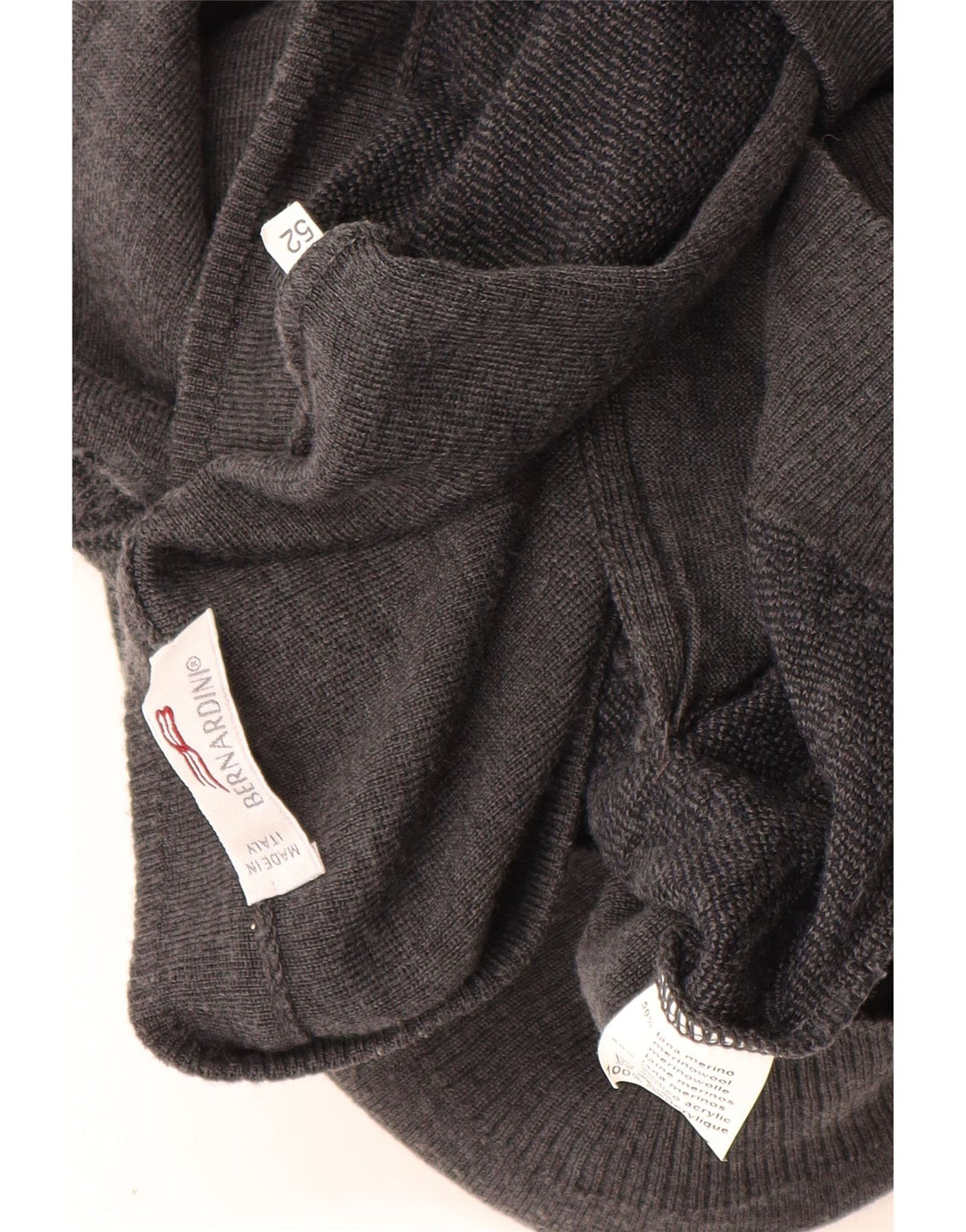 Pulover Cardigan fără mâneci pentru bărbați Bernardi IT 52 Lână geometrică mare gri