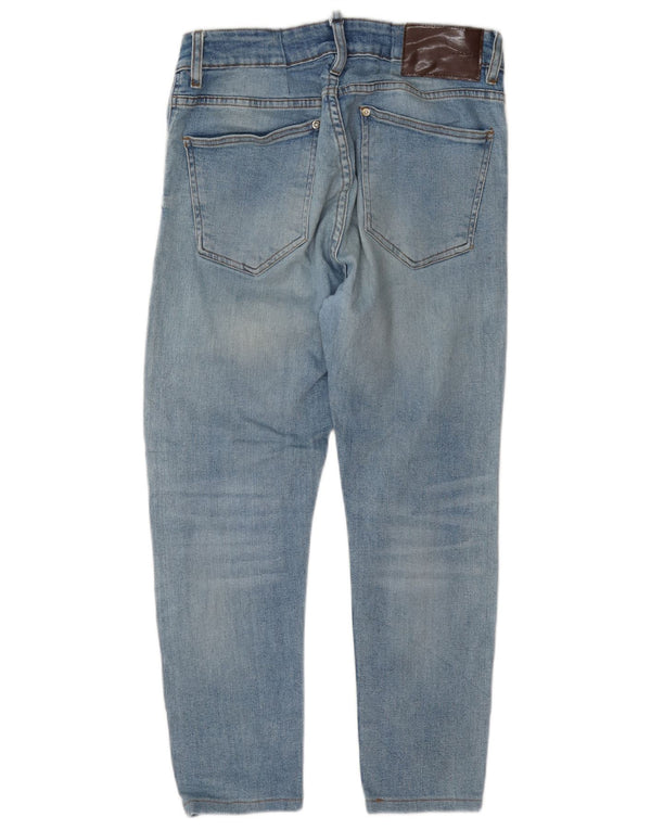 Zara Mens Cropped Slim Jeans EU 42 Large W30 L24 Blue