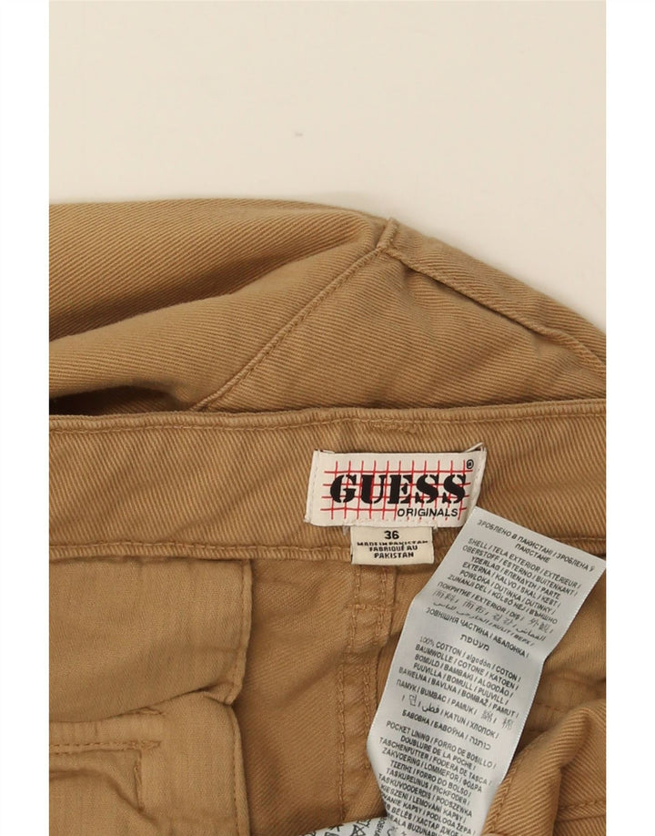 Pantaloni cargo drepti pentru bărbați GUESS W36 L31 bumbac bej
