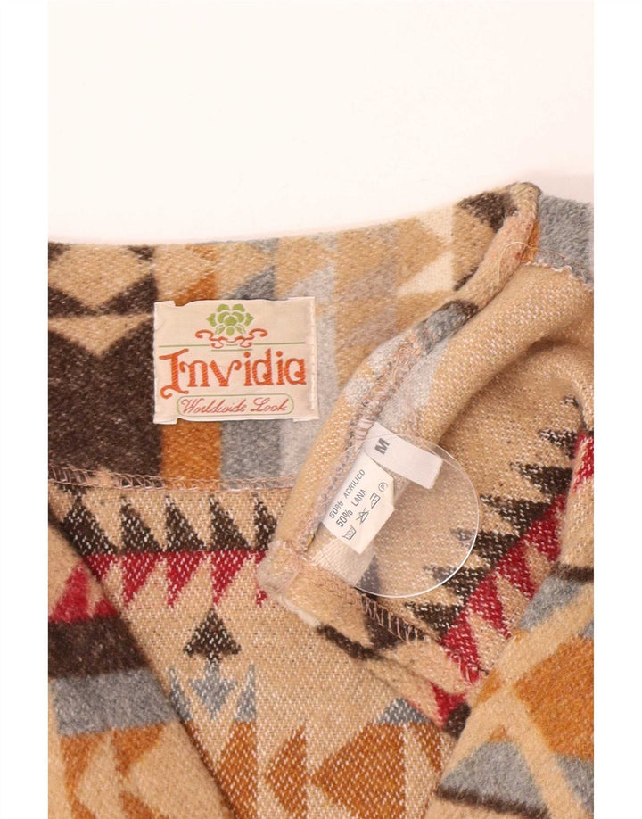 Vestă vintage pentru bărbați, acrilic în dungi, bej mediu