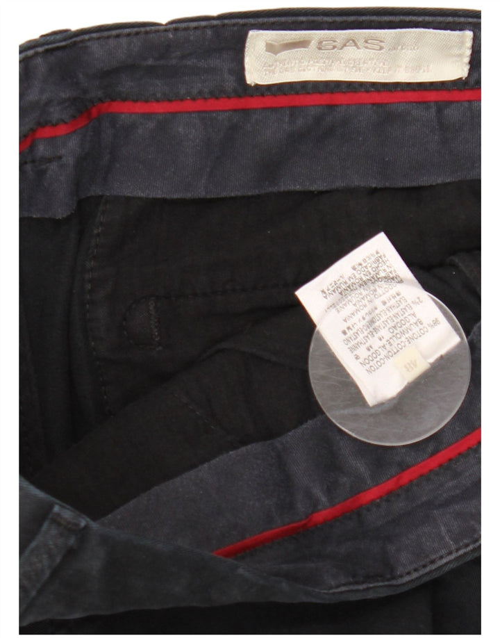 GAS Pantaloni chino drepți pentru bărbați IT 48 Medium L34 L33 Bumbac negru