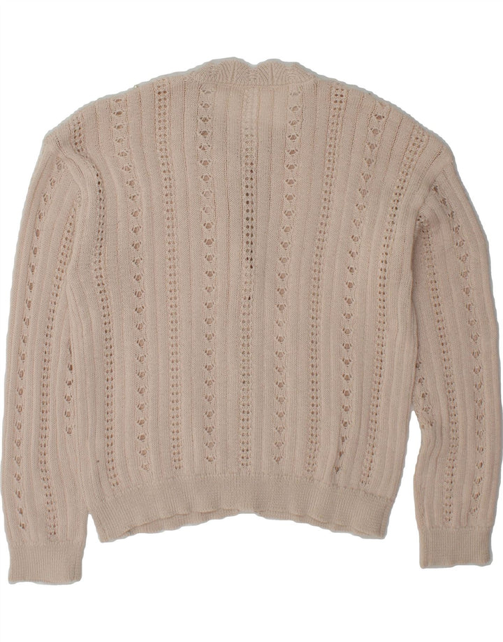 VINTAGE Womens Cardigan Sweater UK 14 Large Pink Polyester Vintage Vintage and Second-Hand Vintage from Messina Hembry 