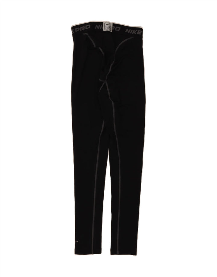 NIKE Womens Dri Fit Graphic Leggings UK 8 Small  Black Polyester Vintage Nike and Second-Hand Nike from Messina Hembry 