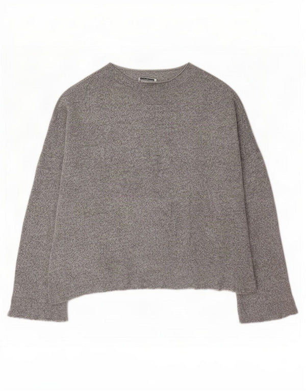 Top supradimensionat pentru femei Zara cu mânecă lungă UK 14 Medium Gri Pete