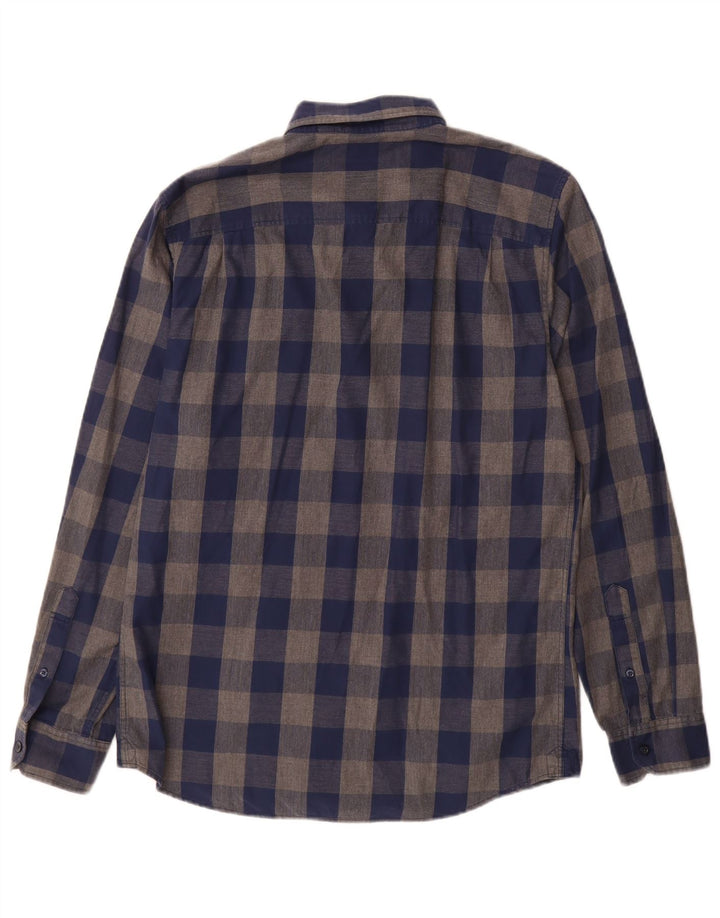Cămașă de flanel Jack Wills pentru bărbați, de culoare clasică, din bumbac vichy, albastru bleumarin