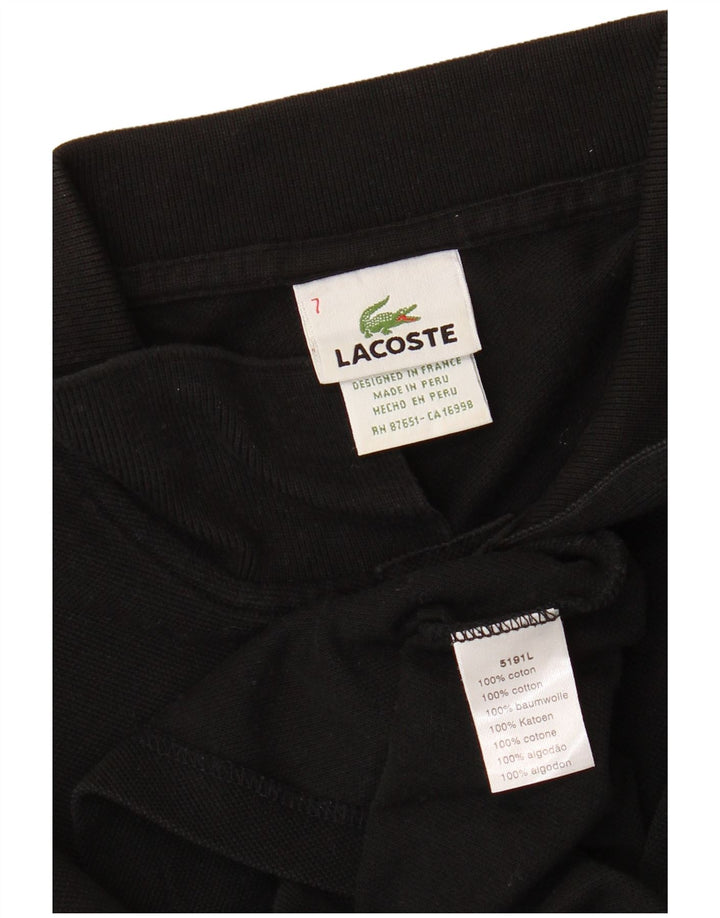 Tricou polo pentru bărbați cu mânecă lungă LACOSTE Mărimea 7 2XL bumbac negru