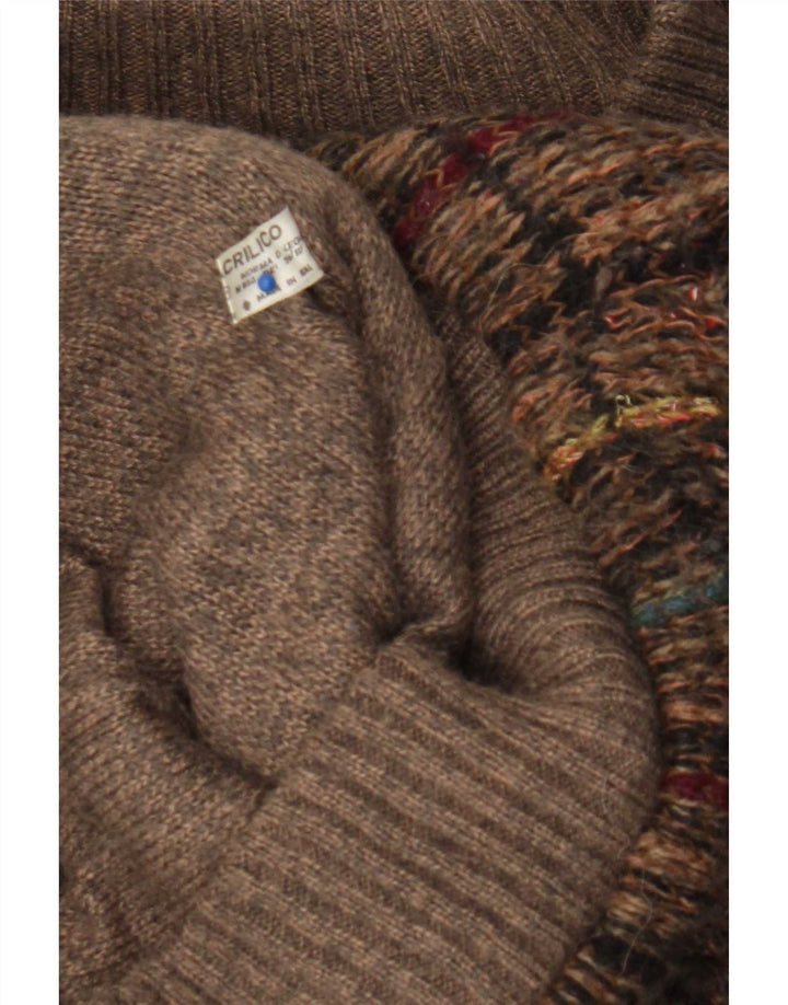 Pulover Cardigan Vintage pentru bărbați, mare, maro, acrilic