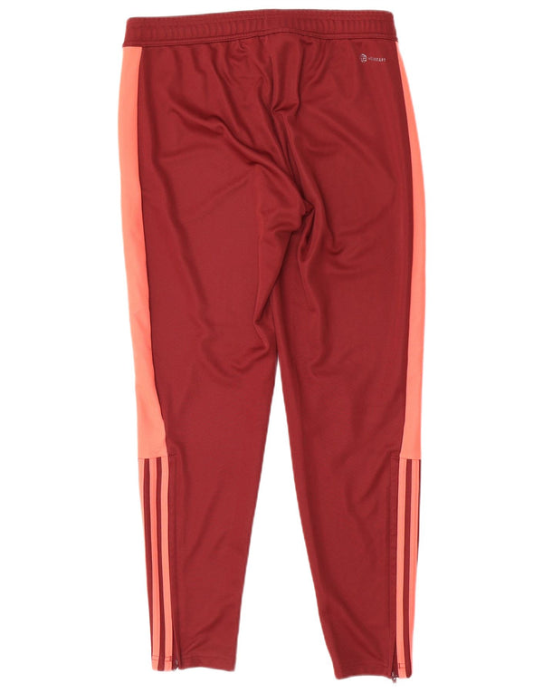 Pantaloni de trening Adidas Aeroready pentru femei UK 12/14 Medium Red Colorblock