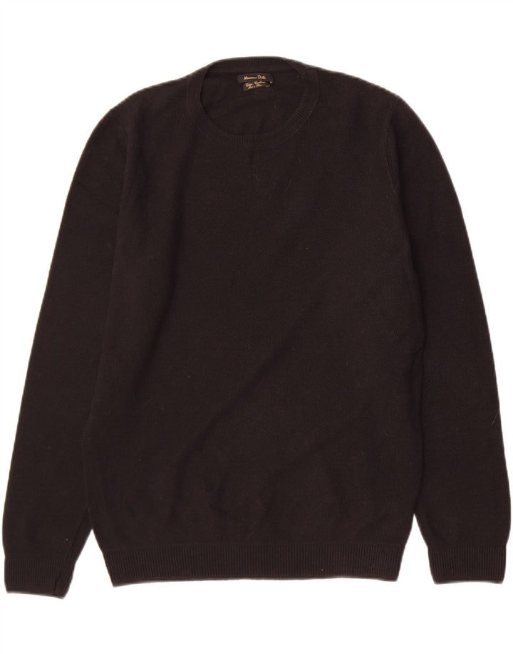 Pulover Massimo Dutti pentru bărbați cu gât crew pulover mic, negru, bumbac