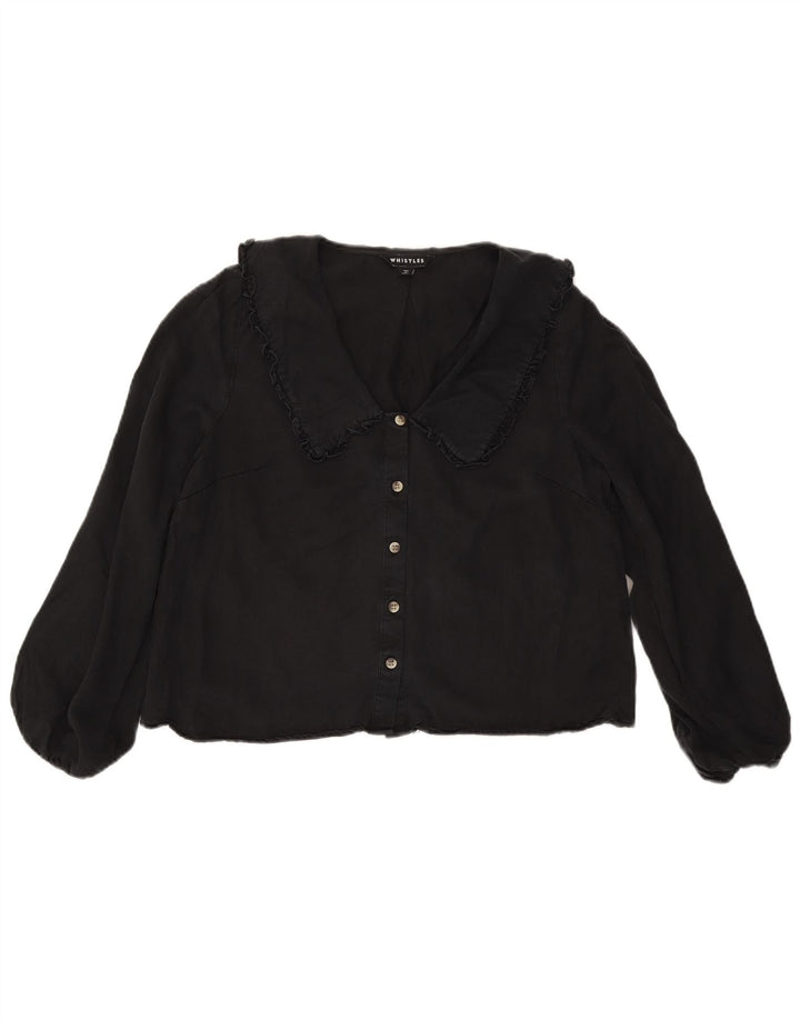 Bluză cu cămașă crop pentru femei Whistle UK 12 Medium Black Lycra