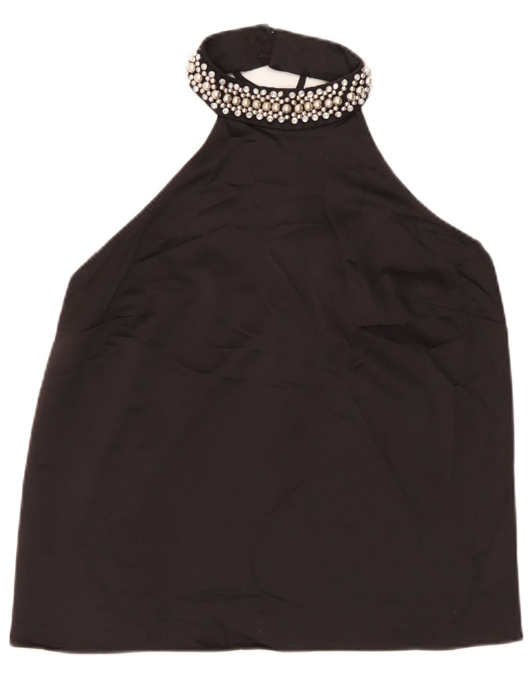 Top Crop Halter pentru femei Lipsy UK 12 Poliester mediu negru