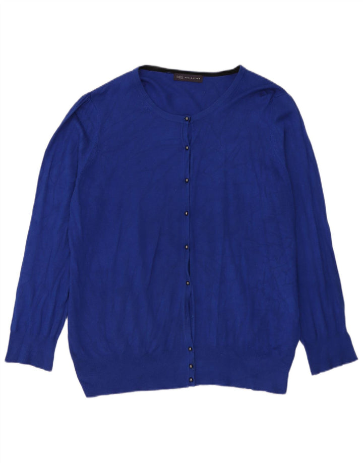 Pulover cardigan pentru femei Marks & Spencer UK 20 XL Blue Viscose