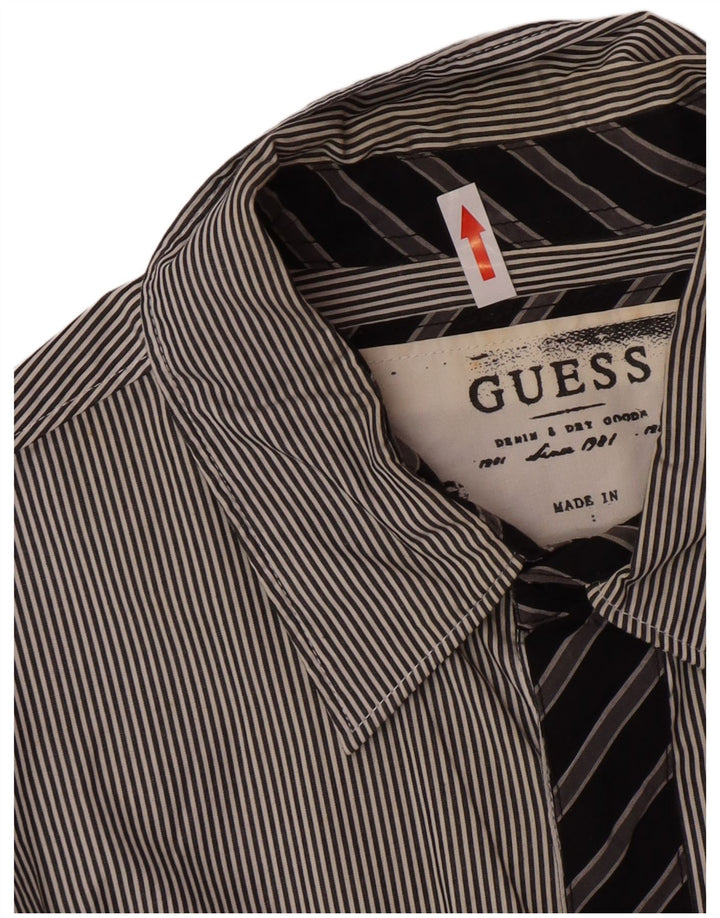 Cămașă pentru bărbați Guess Classic Fit, bumbac mare cu dungi gri