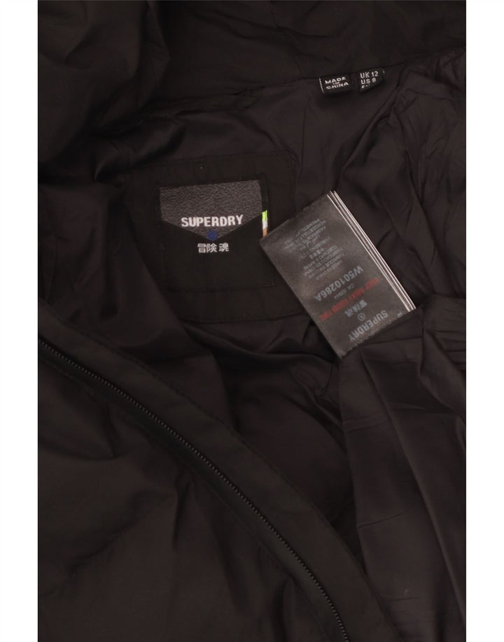 Jachetă căptușită cu glugă pentru femei SUPERDRY UK 12 Poliester mediu negru