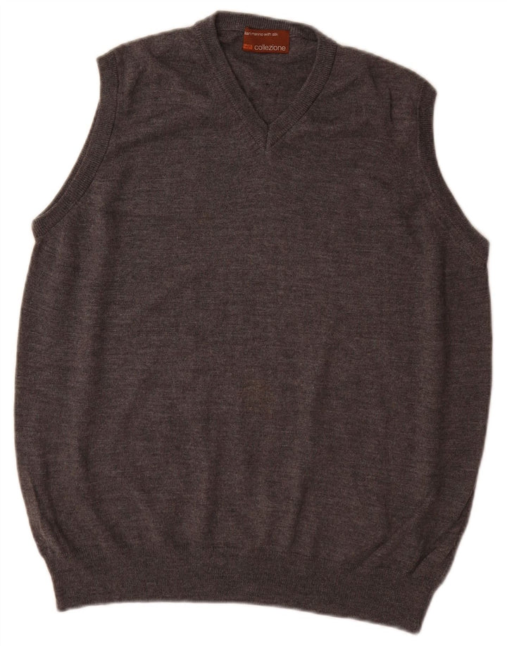 Marks & Spencer Vest pentru bărbați Tank Top Lână Merinos Gri mediu