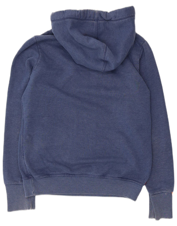 Superdry Womens Hoodie Jumper UK 16 Large Navy Blue Cotton