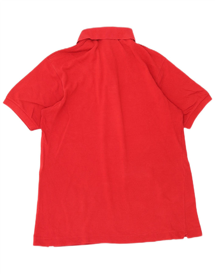 Tricou polo pentru bărbați Lacoste cu mânecă scurtă, mărime 4, bumbac roșu mediu, clasic