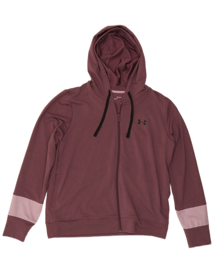 Pulover cu capotă cu fermoar pentru femei UNDER ARMOUR UK 14 Medium Maroon Colorblock