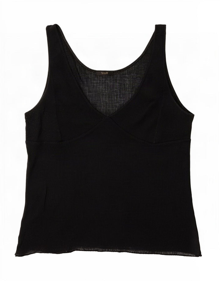 Massimo Dutti Femei See Through Vest Top UK 18 XL Negru