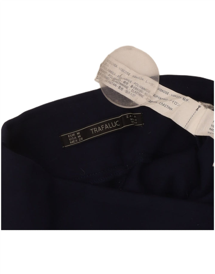 Pantaloni de damă Zara Trafaluc Slim Casual Mediu L28 L26 Bleumarin Viscoză