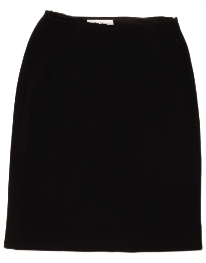 Fusta dreaptă pentru femei Max Mara UK 12 Medium W28 Lână neagră