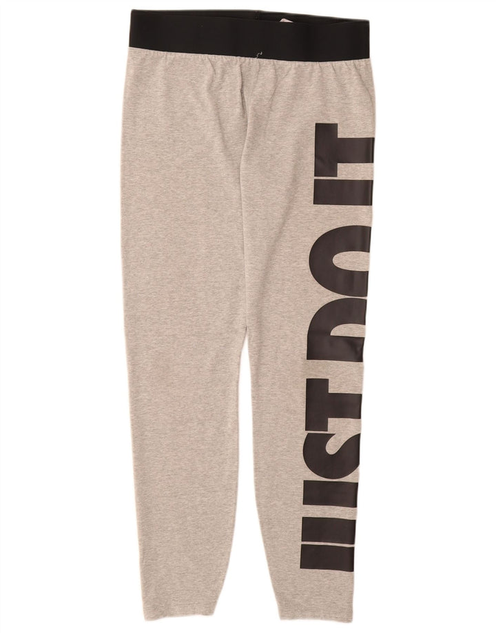 Leggings grafic NIKE pentru femei UK 16, mare, gri bumbac