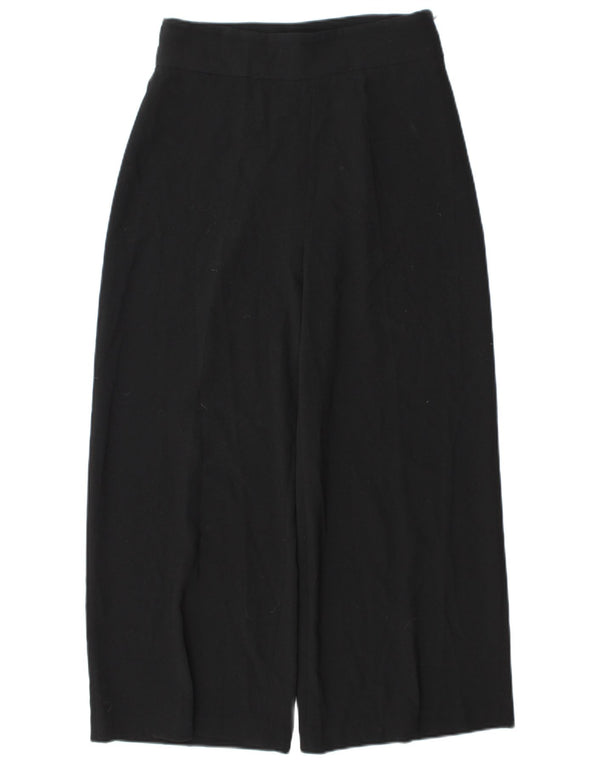 Pantaloni casual pentru femei cu talie înaltă și picioare largi Zara Mediu L28 L26 Negru
