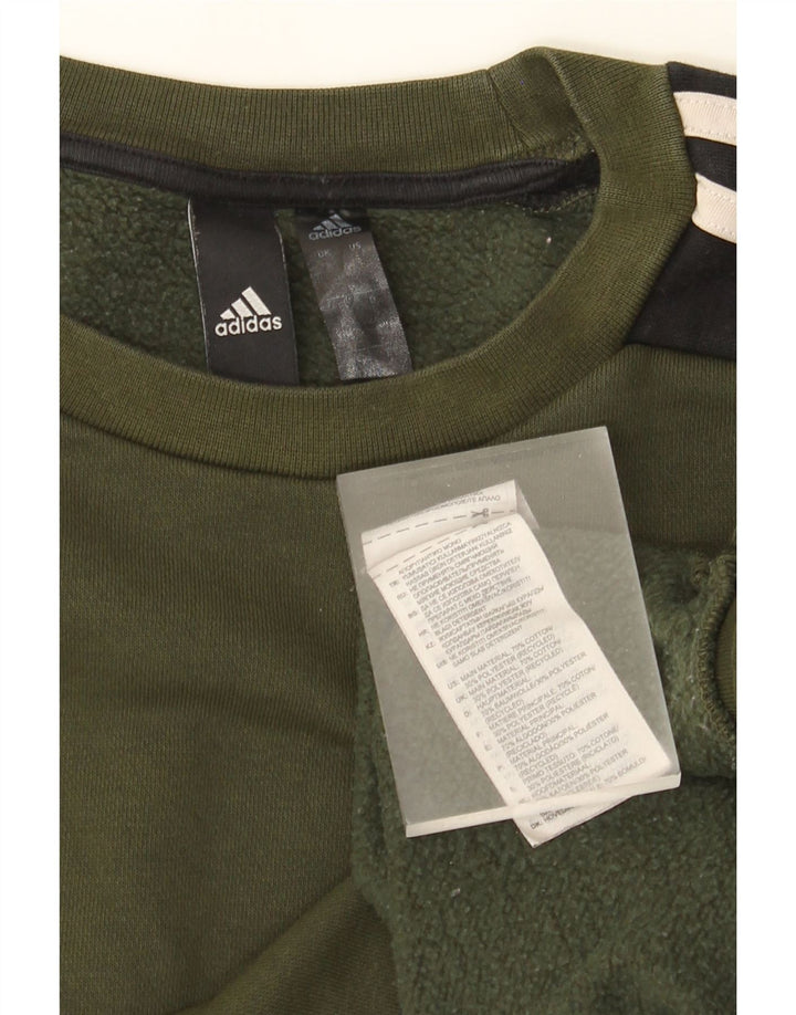 Hanorac pentru bărbați Adidas Jumper Mic Kaki Bumbac Colorblock