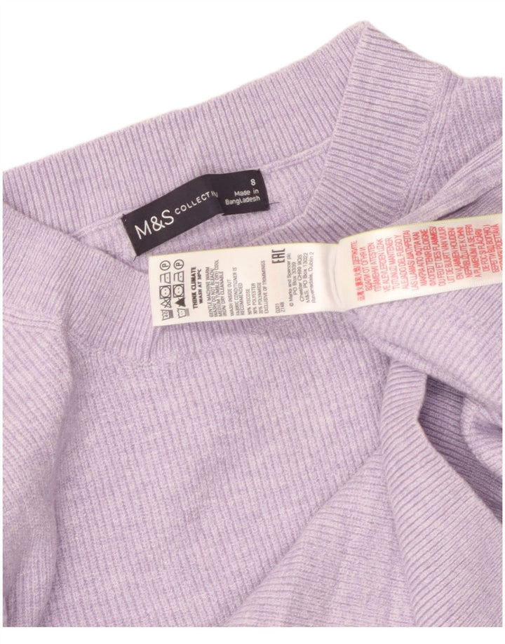 MARKS & SPENCER Pulover cu decolteu scurt pentru femei UK 8 Mic violet