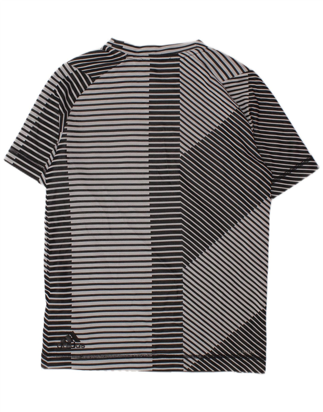 Tricou grafic ADIDAS Climalite pentru băieți Top 2-3 ani XS cu dungi gri