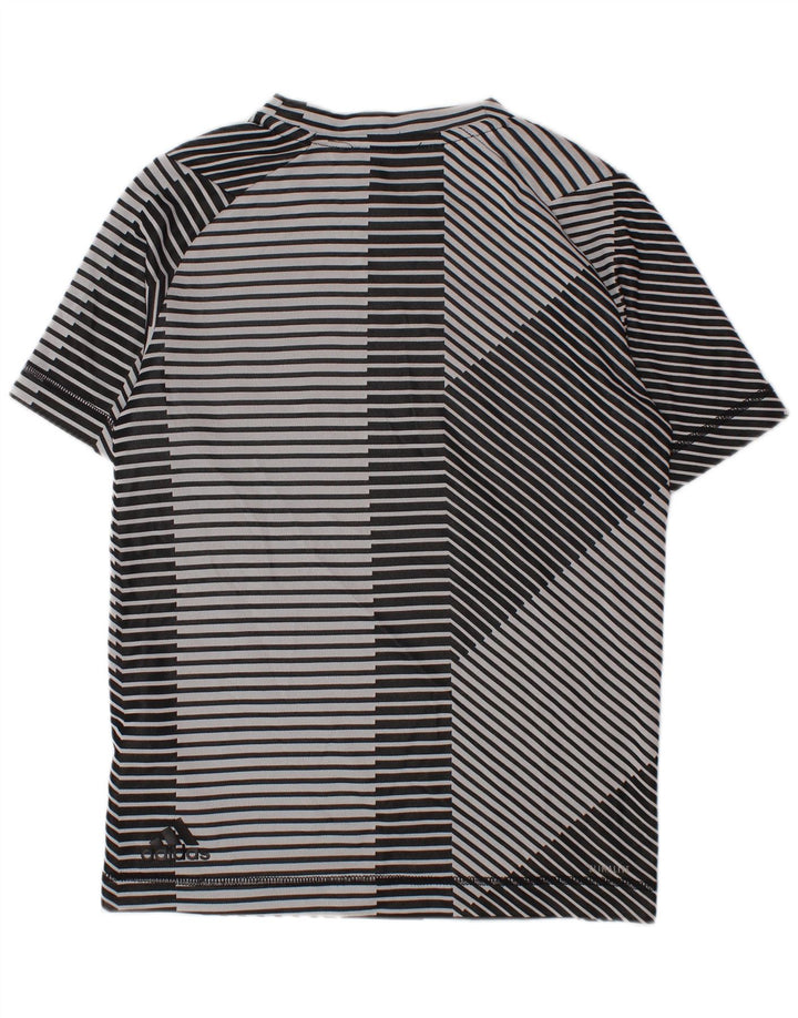 Tricou grafic ADIDAS Climalite pentru băieți Top 2-3 ani XS cu dungi gri
