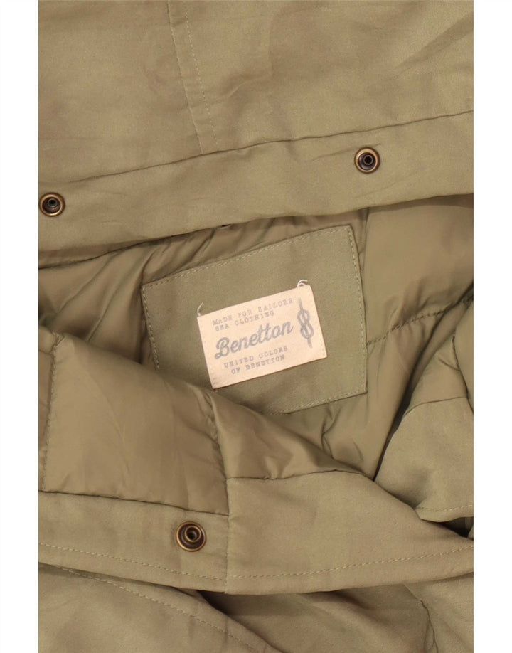 Jachetă parka cu glugă Benetton pentru femei UK 14 verde mediu