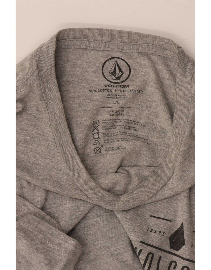 Tricou grafic pentru bărbați Volcom Top mare, gri, bumbac cu pete