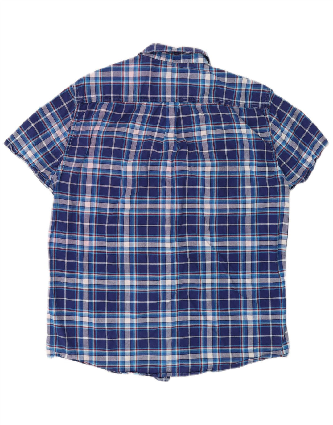 Cămașă cu mânecă scurtă pentru bărbați Superdry, bumbac cu carouri albastre mari