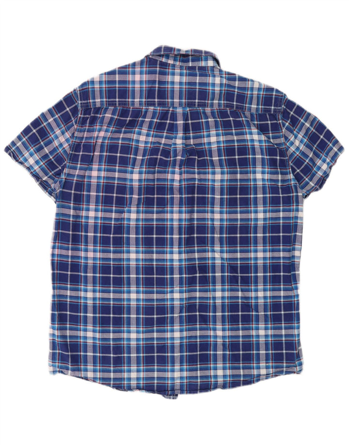 Cămașă cu mânecă scurtă pentru bărbați Superdry, bumbac cu carouri albastre mari