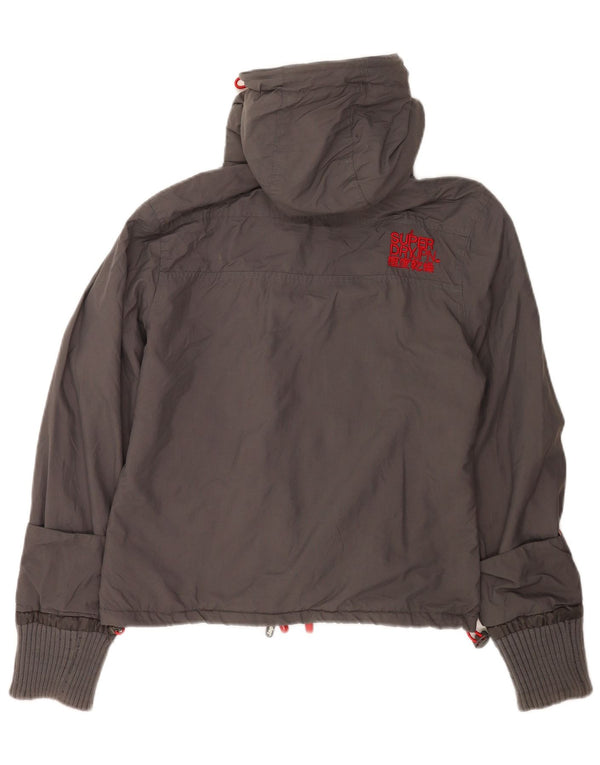 Jachetă Windbreaker cu glugă Superdry pentru femei, UK 14, gri mediu