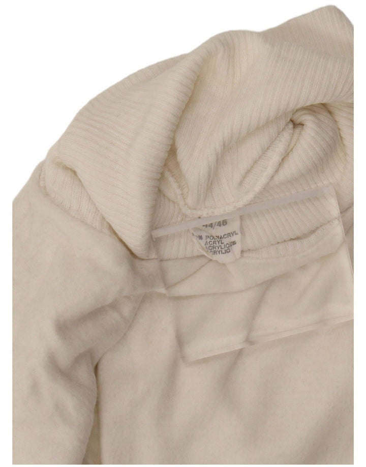 Pulover vintage pentru femei cu gât rulat IT 44/46 Medium White Poliacrilic
