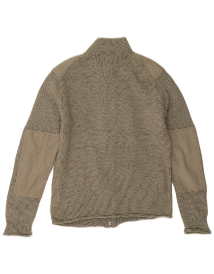 Pulover cardigan pentru bărbați French Connection, lână color block, kaki mediu