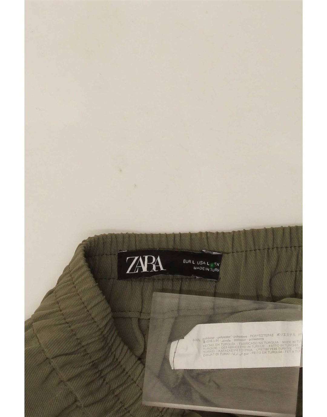 Pantaloni tăiați conici pentru femei Zara L32 L24 Kaki Poliester