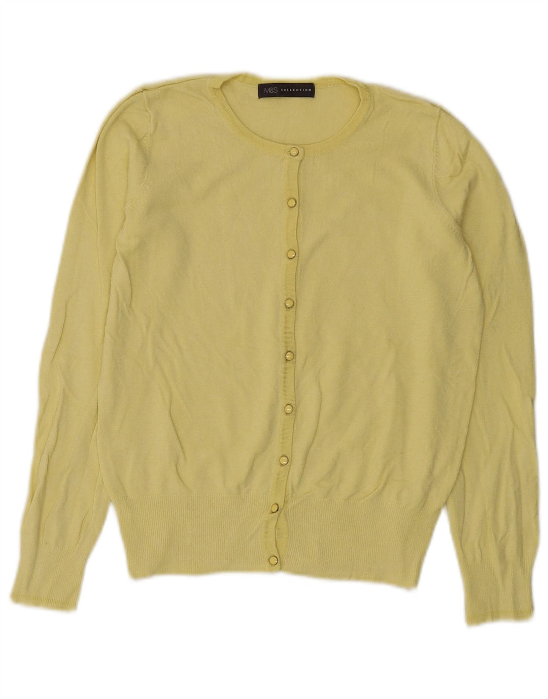 Pulover cardigan pentru femei Marks & Spencer UK 8 Small Yellow Viscose