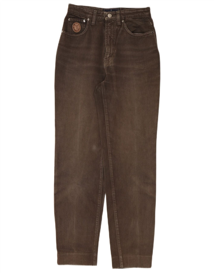 Trussardi Blugi conici pentru bărbați IT 42 Medium W28 L28 Kaki Bumbac