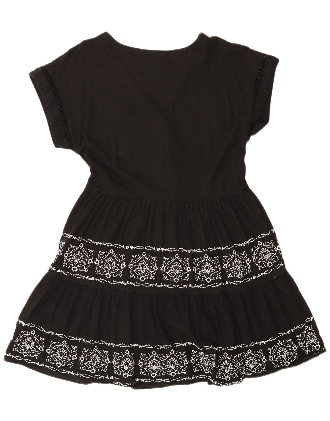 Următorul Rochie pentru femei în etaje UK 12 Medium Black Floral Linen