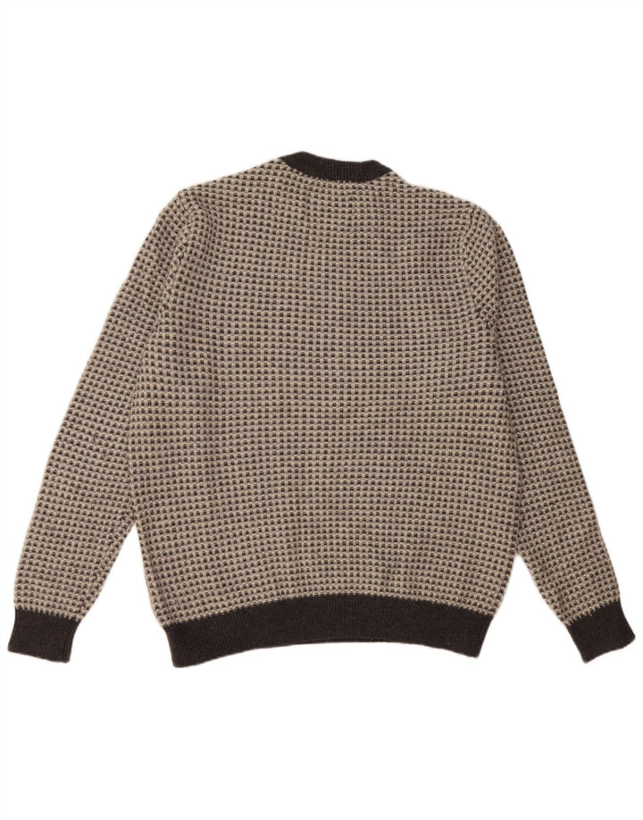 JACK WILLS Pulover pentru femei cu decolteu rotund UK 20 2XL Lână cu carouri gri