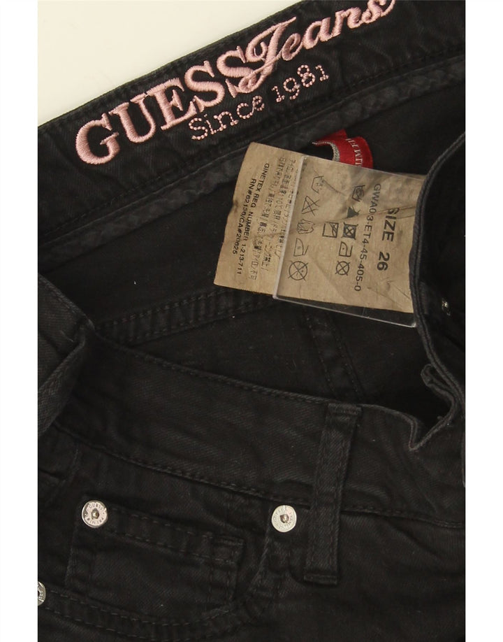 Blugi slim pentru femei GUESS W26 L28 bumbac negru