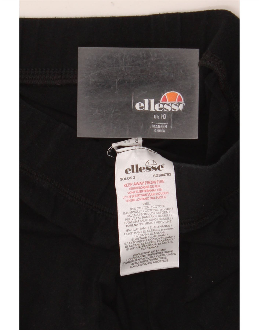 Leggings cu grafic pentru femei Ellesse UK 10, bumbac negru mic