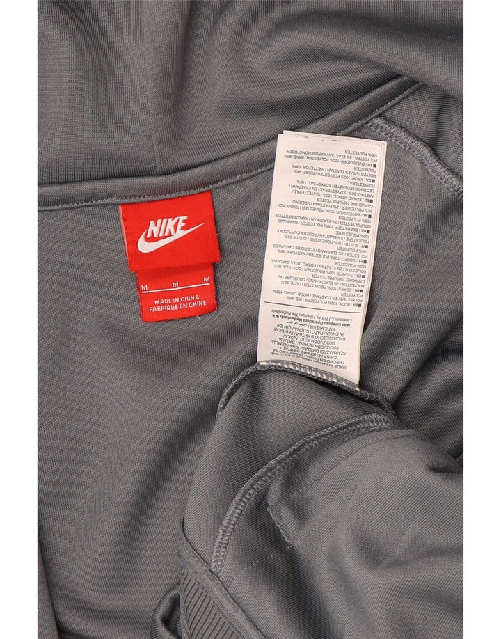 Pulover Nike pentru bărbați, cu fermoar, gri mediu, poliester color bloc